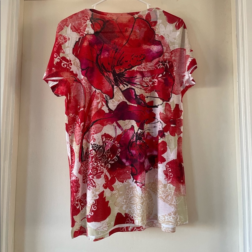 Style & Co. red floral shirt. Size: Large